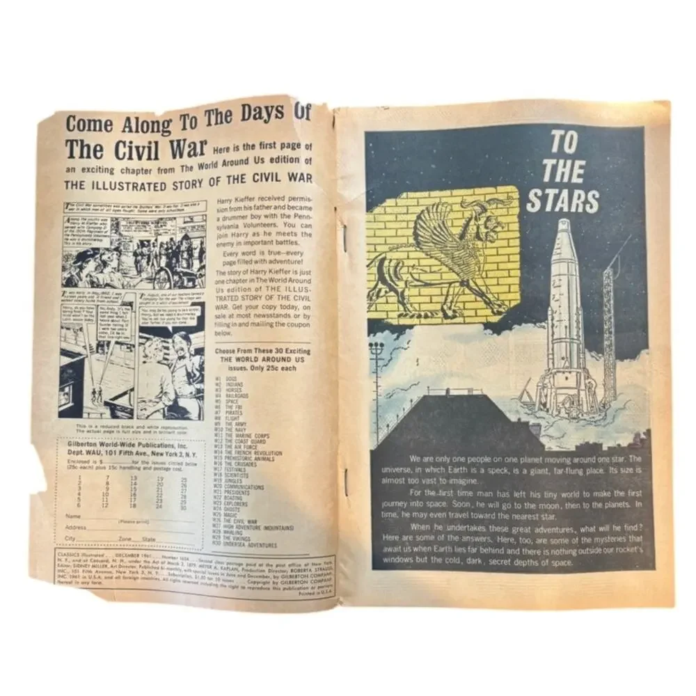 Vintage 1961 To the Stars! Magazine by Classics Illustrated, Special Issue 165A